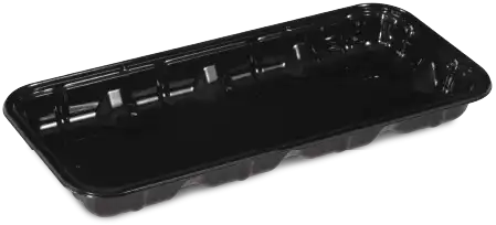 PETE Produce Tray, 10.62 in. x 4.84 in. x 1.12 in. Black