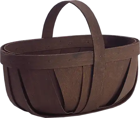 Small Brougham Basket, Handmade Oak, Brown