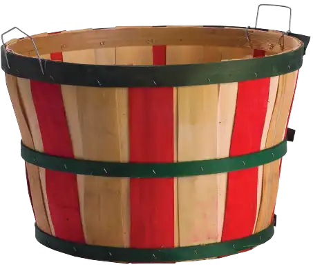 1 Bushel Wood Basket US #1, Candy Stripe