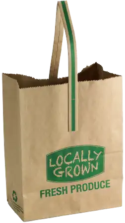 Locally Grown Paper Tote Bag, Natural Kraft LARGE