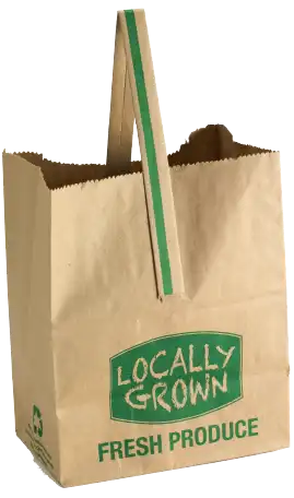 Locally Grown Paper Tote Bag, Natural Kraft MEDIUM