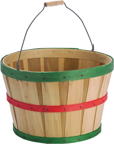 1/2 Bushel Picking Basket Color Band w/Bail Handle