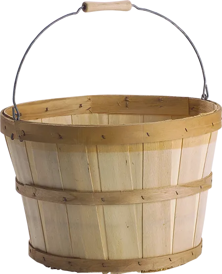 1/2 Bushel Picking Basket, Natural w/Bail Handle