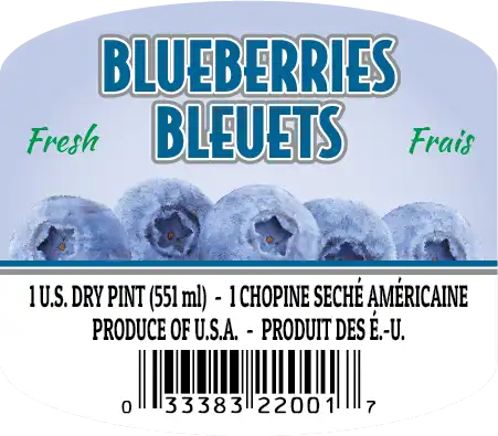 STOCK Blueberry, Pint - AR/MI/TX (033383 220017)