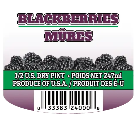STOCK Blackberry, 1/2 Pint 33383 24000 (1,000)