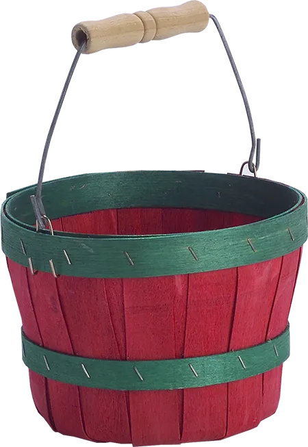 1/8 Peck Rnd Btm, Wood Spool Handle- Red/Green