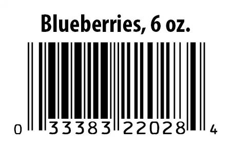 UPC 33383 22028, Blueberry 6 oz.