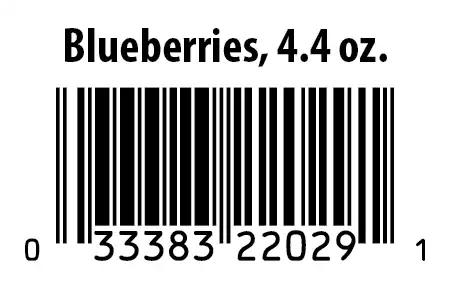 UPC 33383 22029, Blueberry 4.4 oz.